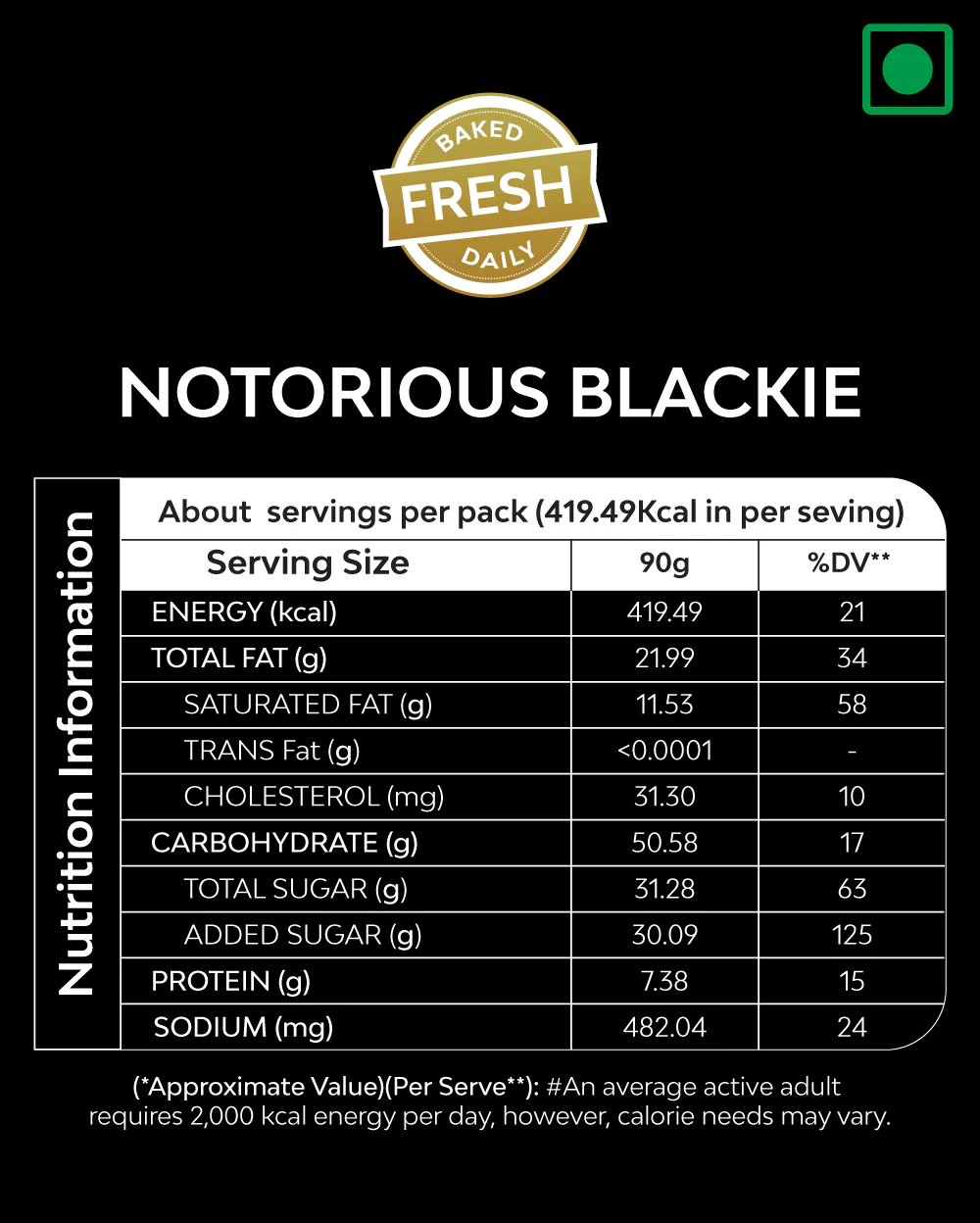Notorious Blackie (Nutella Sea Salt Chocolate Chip) - 100gm - Image 9