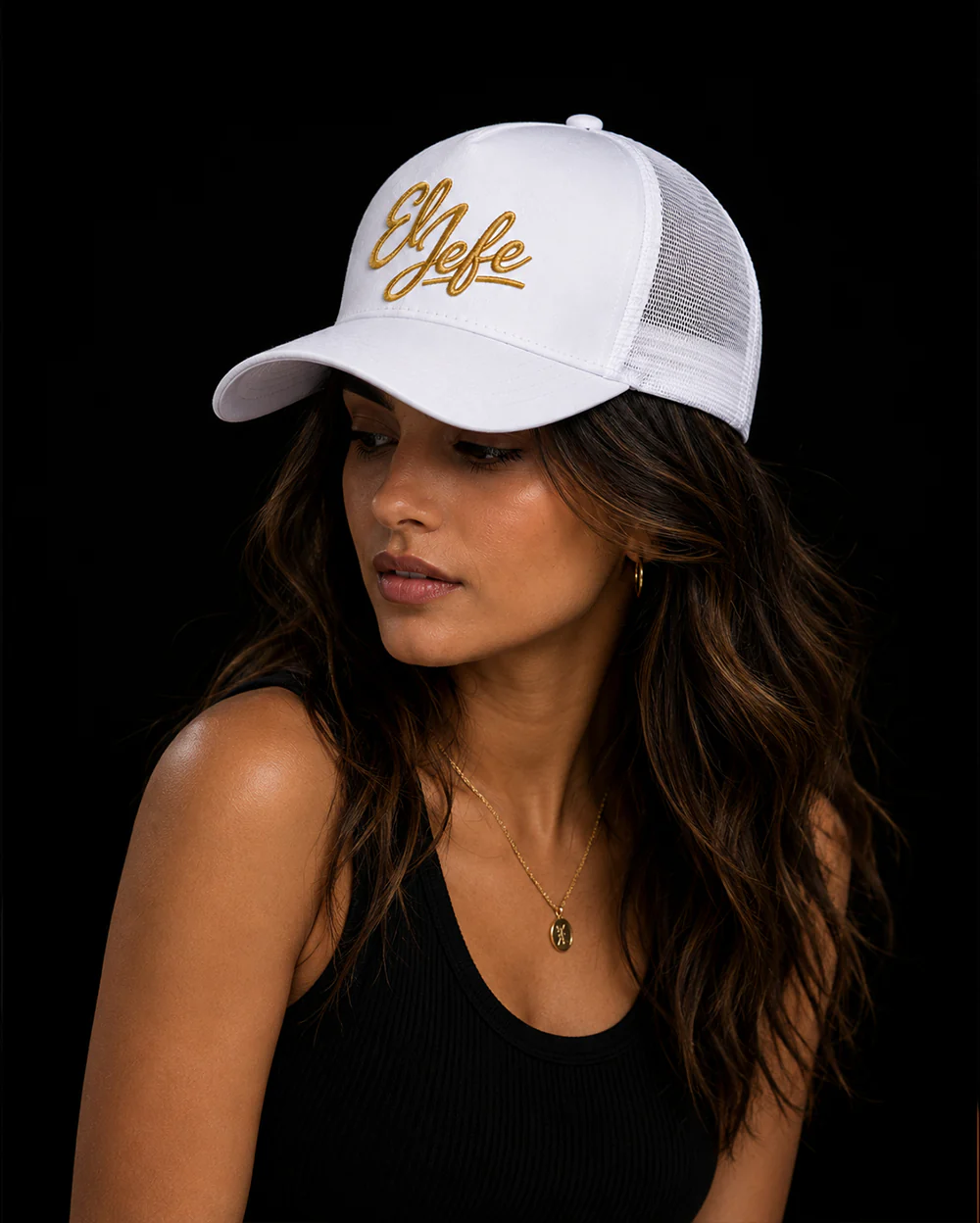El Jefe White Trucker Cap – Premium Unisex Cartel Cap for True Bosses - Image 8